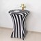 32" Black White Cocktail Table Cover Striped Fitted Spandex Tablecloth Party